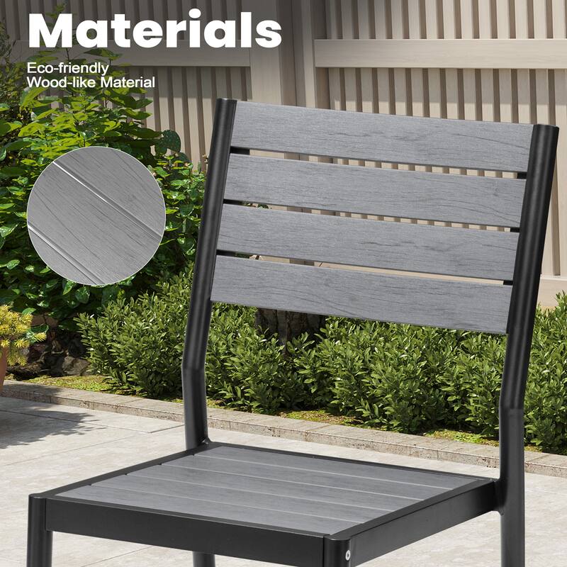 VredHom 13PC Aluminum X Frame Outdoor Patio Dining Set Table with Chairs Umbrella Hole