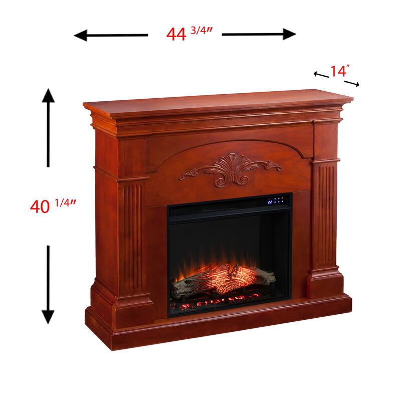 SEI Furniture Taber Mahogany Electric Fireplace
