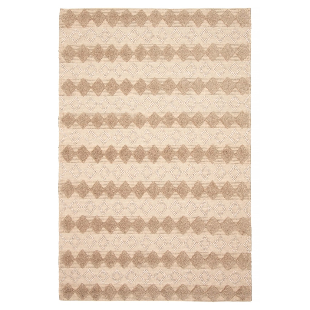 ECARPETGALLERY Braid weave Sienna Tan Wool Rug - 5'0 x 7'8