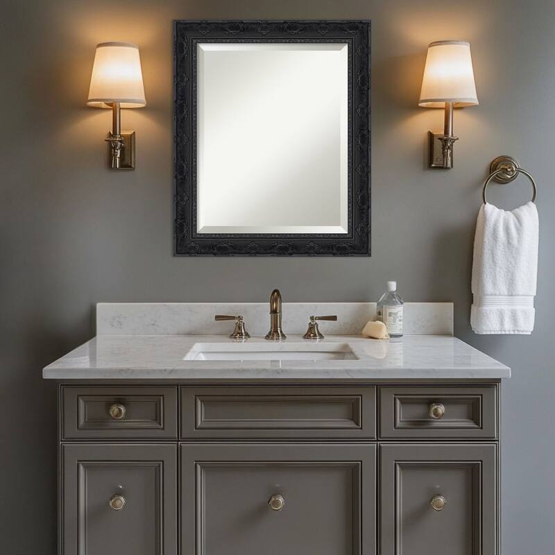 Filigree Beveled Framed Bathroom Vanity Wall Mirror