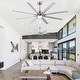 preview thumbnail 51 of 83, YUHAO 84 In. Indoor/Outdoor Modern Industrial Large Windmill Aluminum Blade Ceiling Fans With Lights, Quiet DC Motor and Remote