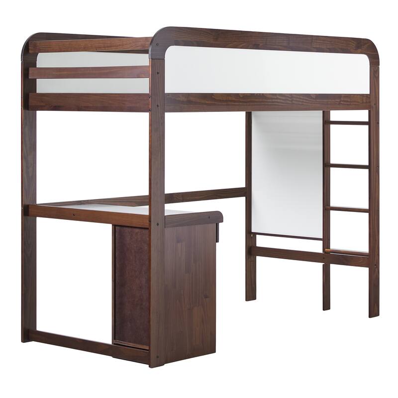 Walker Edison Twin Loft Bed with Desk