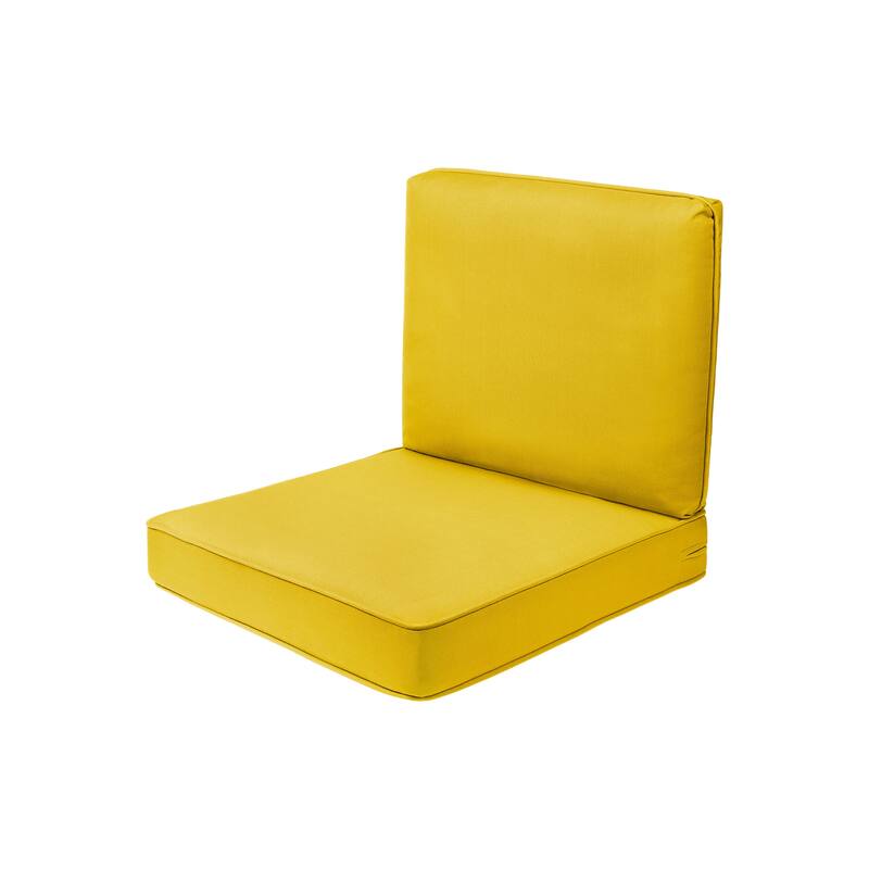 Haven Way Universal Outdoor Deep Seat Lounge Chair Cushion Set - 23x26 - Buttercup