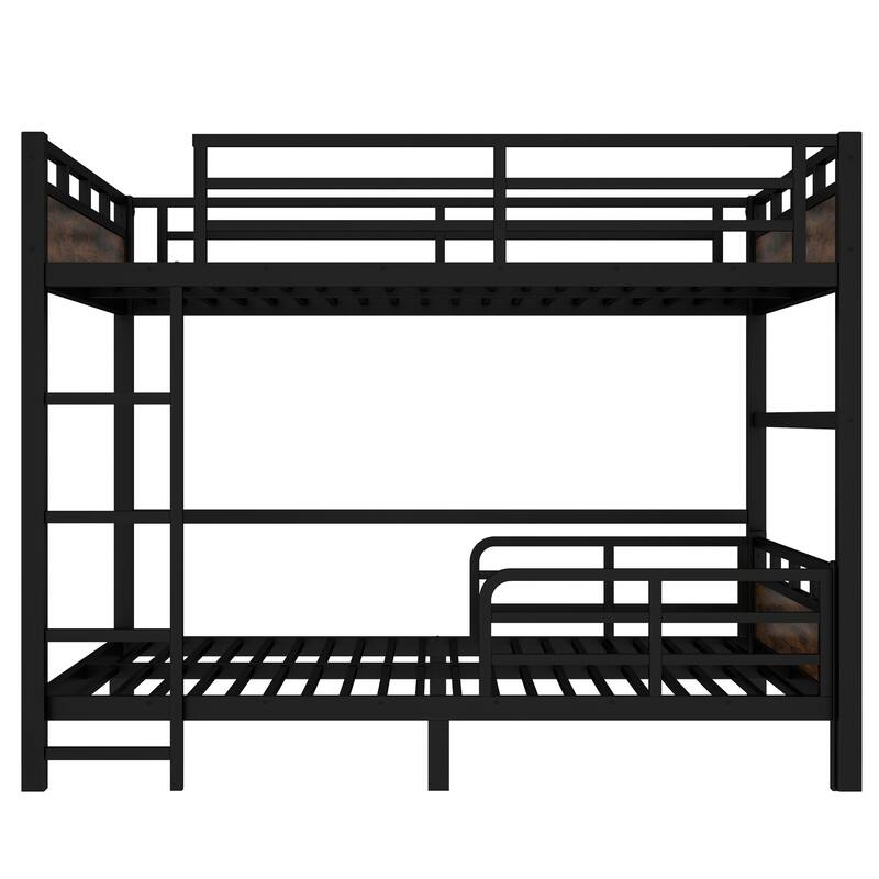 Queen over Queen Metal Bunk Bed/Metal Loft Bed,Separable Bunk Beds,with raised security fence