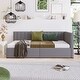 preview thumbnail 2 of 7, Upholstered Daybed Twin Size Sofa Bed 2 Storage Drawers, LIGHT GREY