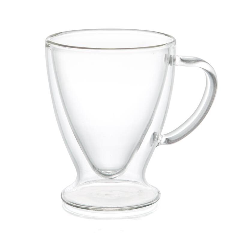 JoyJolt Declan Irish Double Wall Insulated Glasses, 10 Oz Set of Two Coffee Mugs