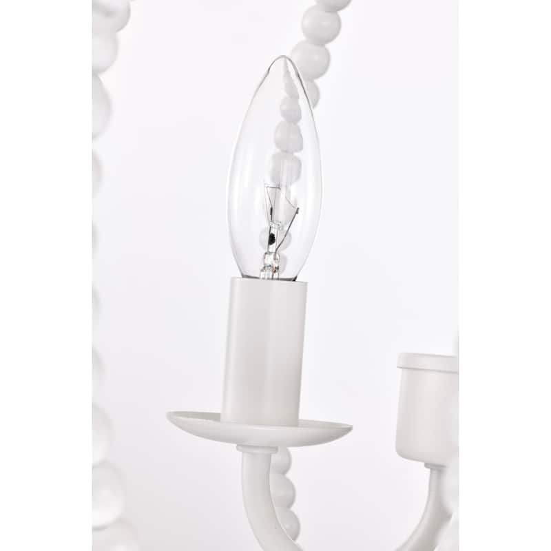Arni 16 Inch Pure White Beads Bohemian Pendant 3-Light