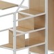 preview thumbnail 15 of 15, Twin Size Metal Loft Bed with L-Shaped Desk, Storage Wardrobe, Sturdy Ladder Shelves, Guardrails & Metal Grid