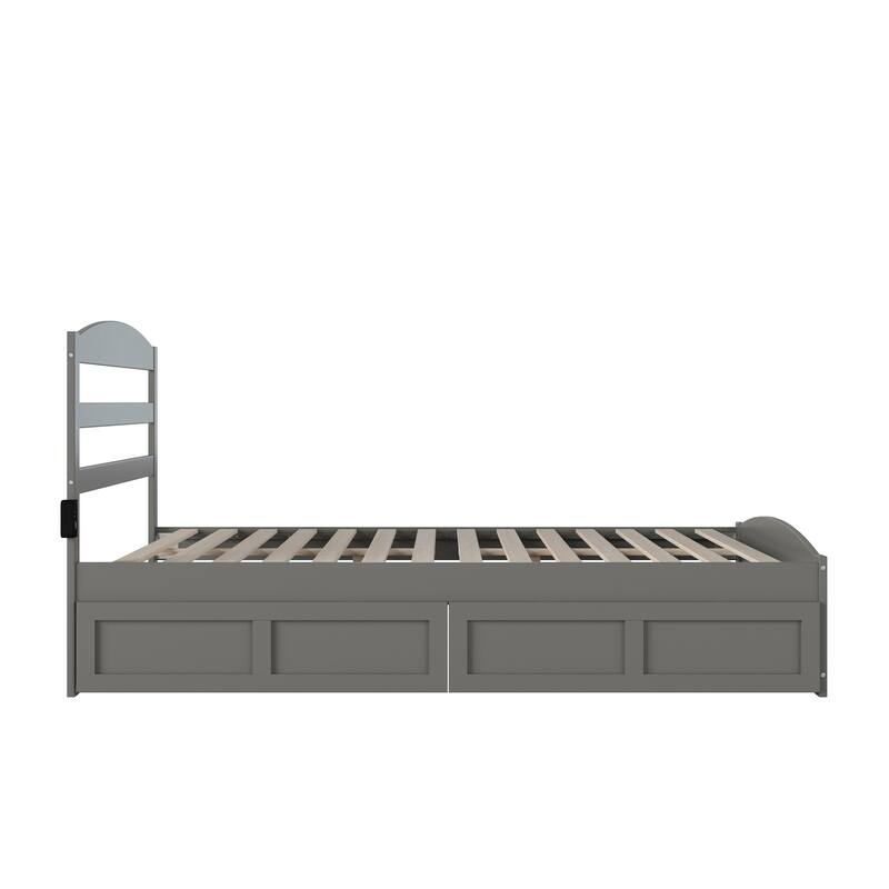 Warren Platform Bed with Footboard and 2 Storage Drawers