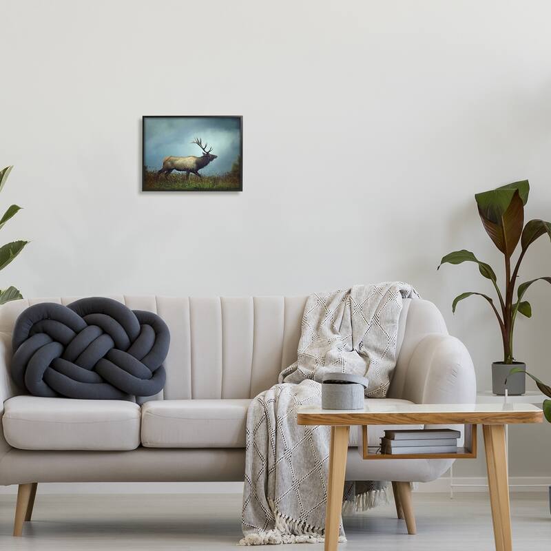 Stupell Serene Elk in Nighttime Clearing Wildlife Photography Framed Wall Art, Design by Carrie Ann Grippo-Pike