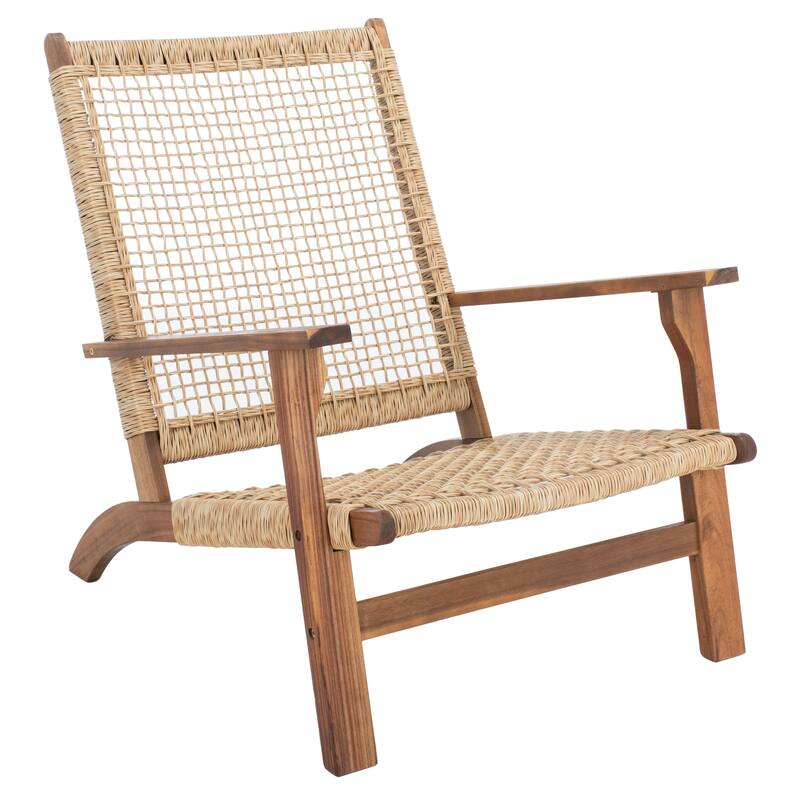 SAFAVIEH Outdoor Tuong 5-Piece Acacia Wood Coffee Set - 27Wx48Dx26H