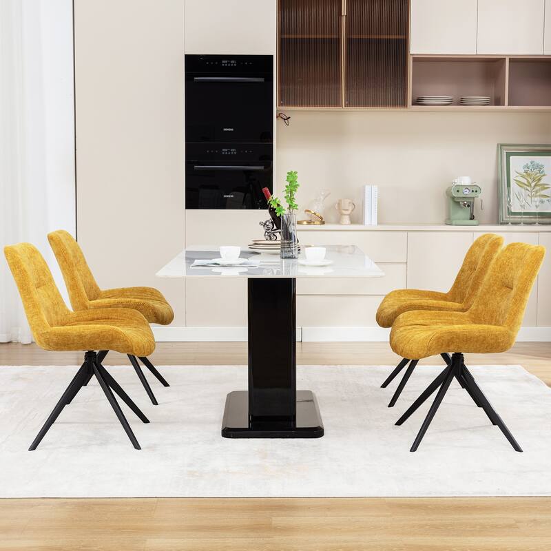 XINMICS Upholstered Dining Chairs Swivel Accent Armchairs
