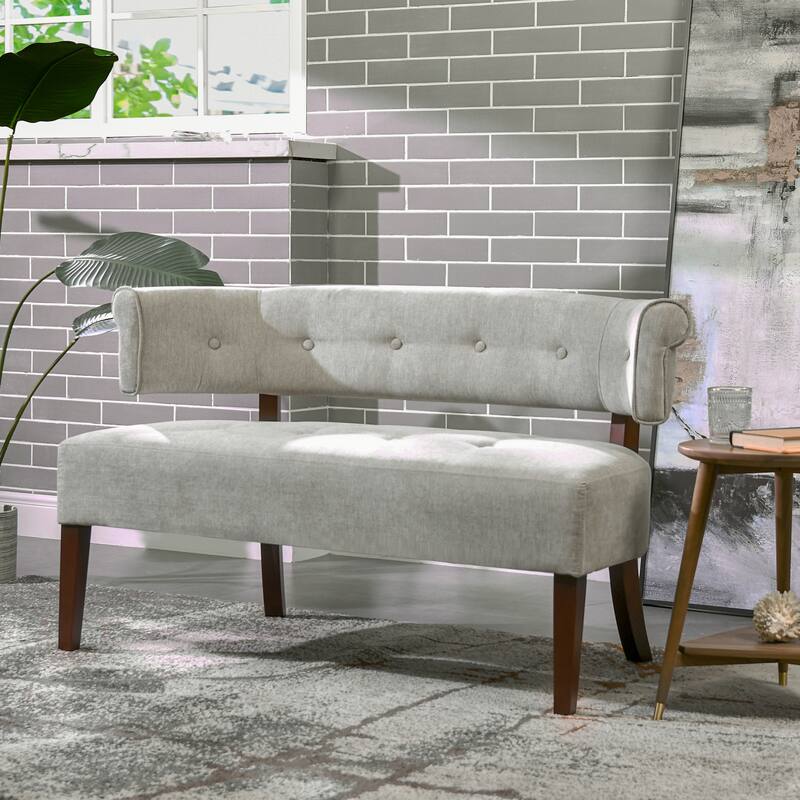 Jared Roll Arm Tufted Bench Settee