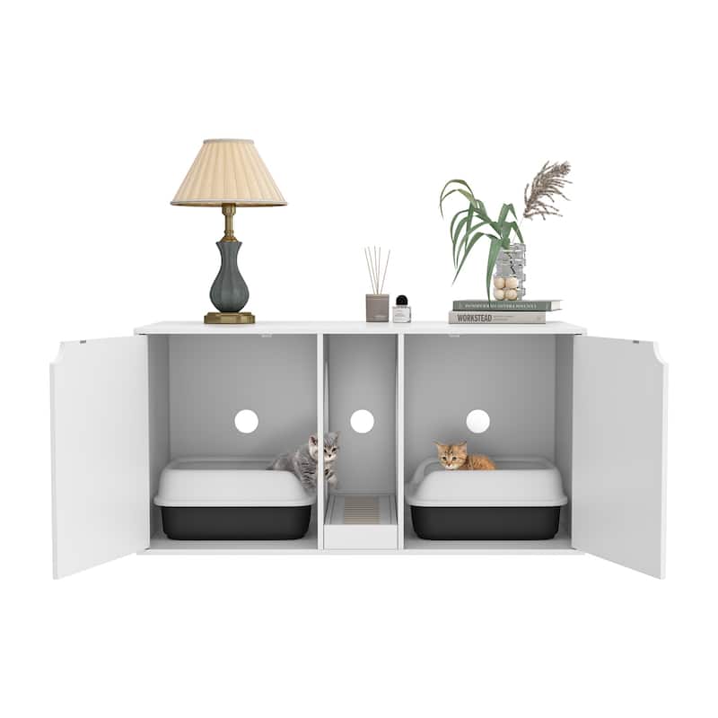 Versatile Cat Litter Box Furniture - Doubles as Bench or Nightstand