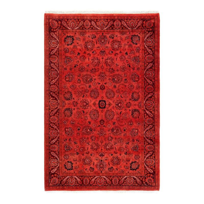 Fine Vibrance, One-of-a-Kind Hand-Knotted Area Rug - Orange, 4' 1" x 6' 4" - 4' 1" x 6' 4"