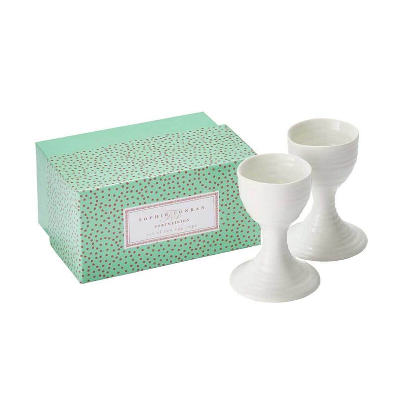 Portmeirion Sophie Conran White Set of 2 Egg Cups - 3.5 inch