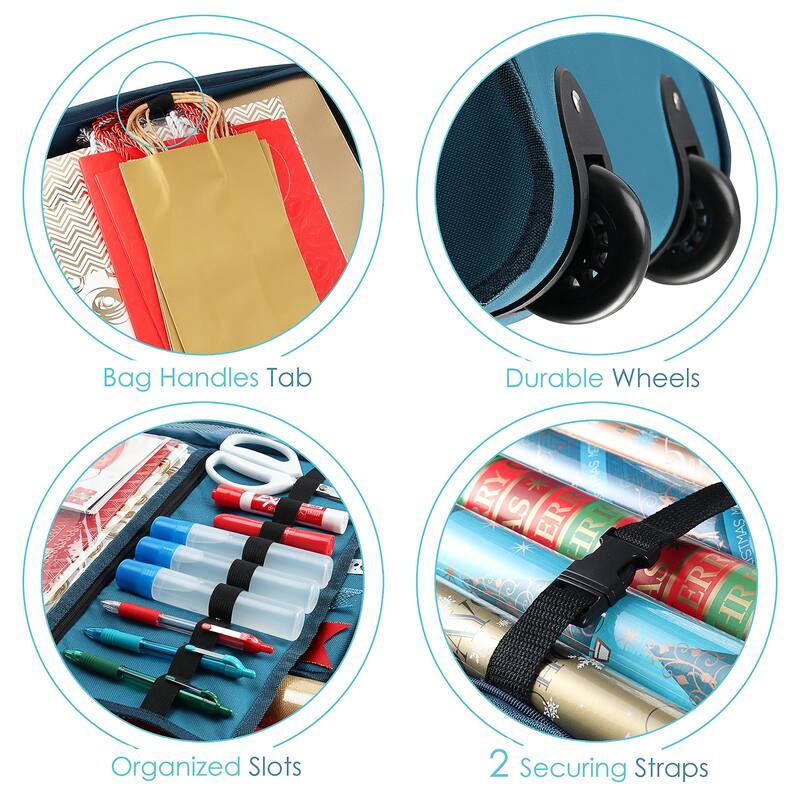Empyrean Tear Proof Gift Wrapping Paper Storage Container - Premium Christmas Wrapping Paper Holder