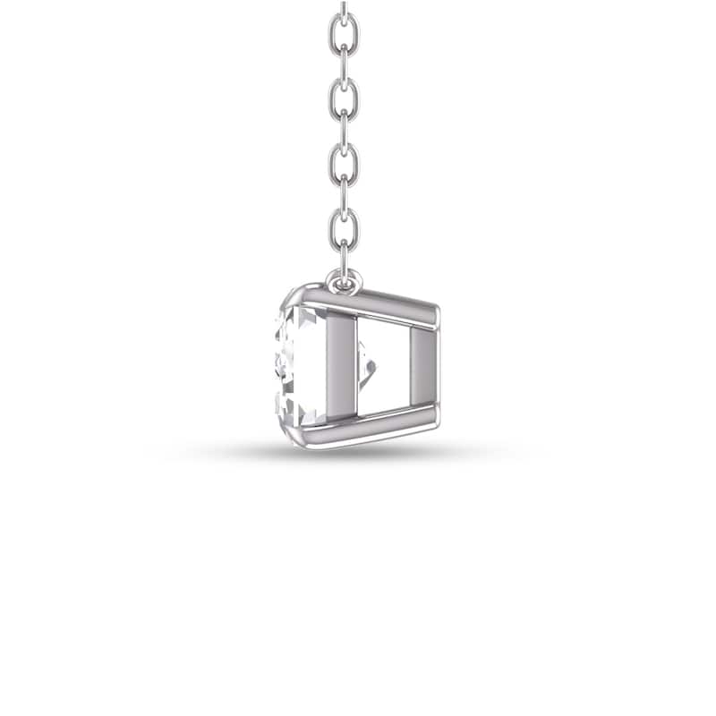 Marquee Lab Grown 1/4 Carat Floating Emerald Diamond Solitaire Pendant in 14K White Gold