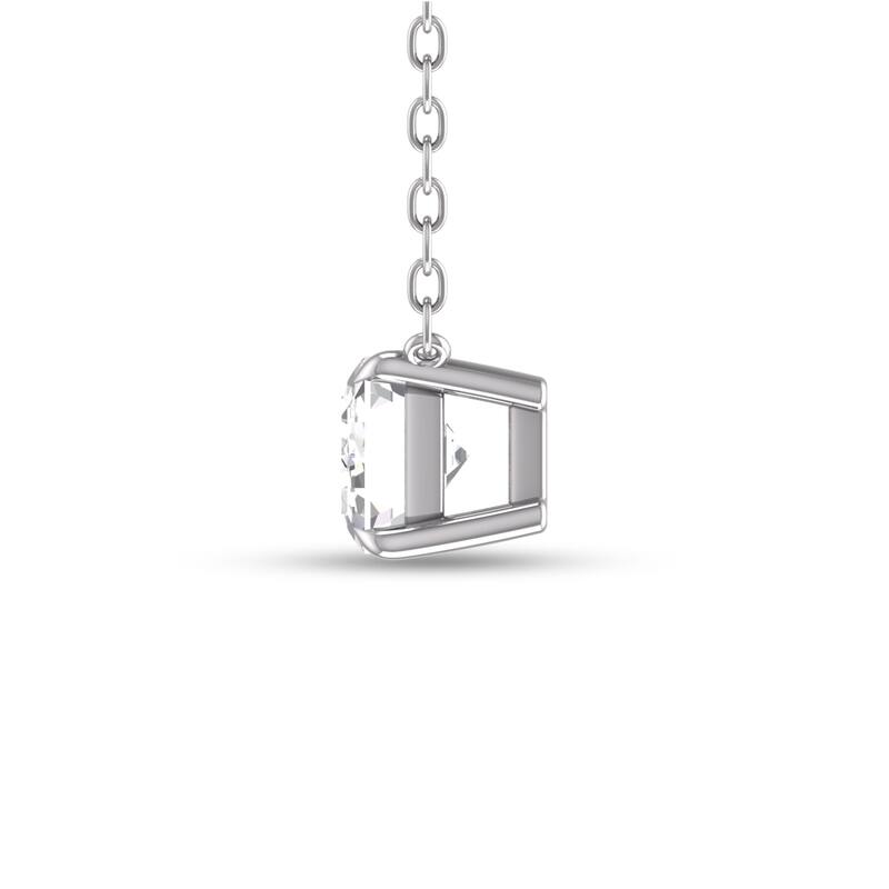 Marquee Lab Grown 3/4 Carat Floating Emerald Diamond Solitaire Pendant in 14K White Gold