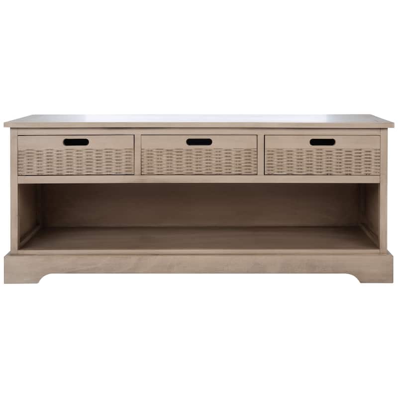 SAFAVIEH Landers 3-Drawer Bottom Shelf Storage Bench - 47.3" W x 15" L x 19" H