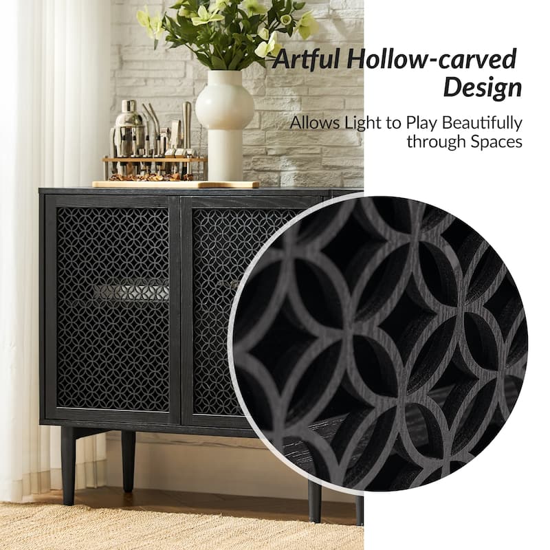 Modern Dominik 32"Tall 2-Door Accent Cabinet with Light by HULALA HOME