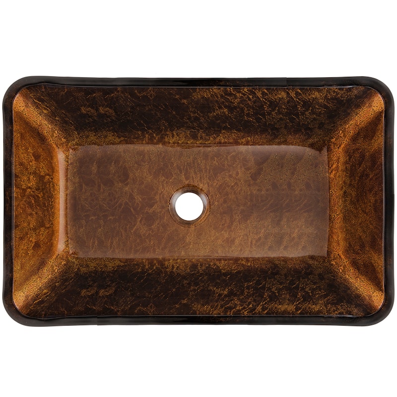 VIGO Donatello 23"L x 15"W x 5"H Glass Rectangular Vessel Bathroom Sink