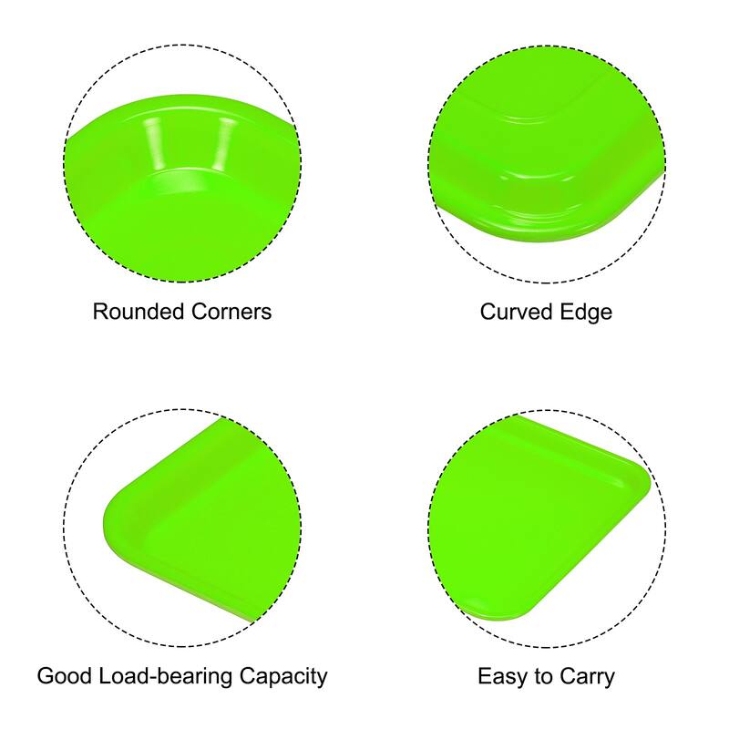 12x8" Fast Food Tray, Plastic Multi-Purpose Rectangle Serving Tray, Green