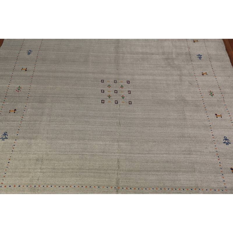 Gabbeh Oriental Area Rug Hand-Knotted Living Room Wool Carpet - 8'0" x 9'5"