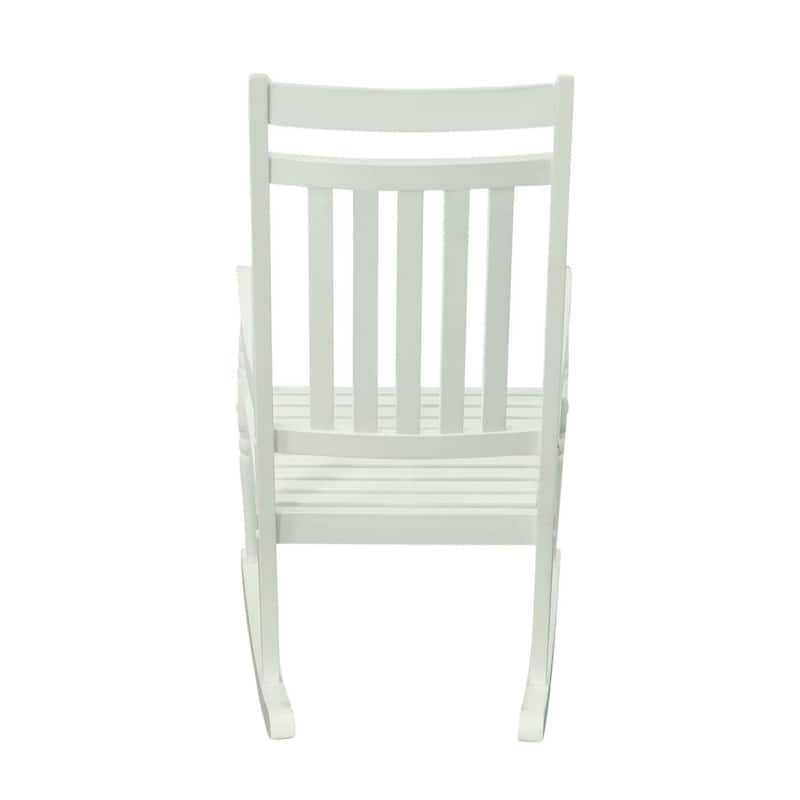 Wooden Outdoor Patio Slat Rocker Chair - 45" - White