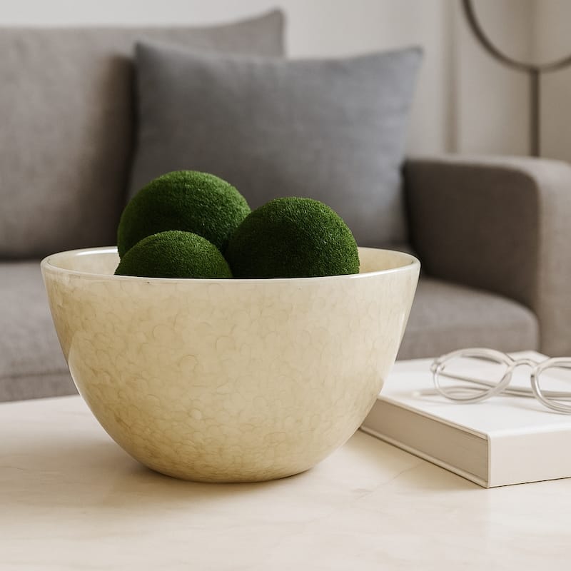 Modern Textured Glass Decorative Bowl - Home Decor - 9" - 9.0"