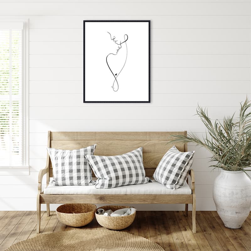 Forever by Isabella Karolewicz Framed Canvas Wall Art Print - Sylvie Beaded Black