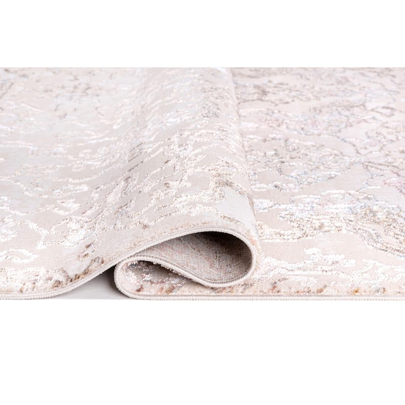 Liam Transitional Beige and Mustard Abstract Rug