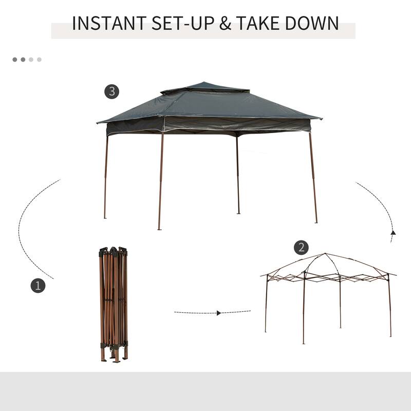 11x11 Foot Pop Up Canopy with Removable Netting, Outdoor Gazebo Shelter for Backyard and Garden