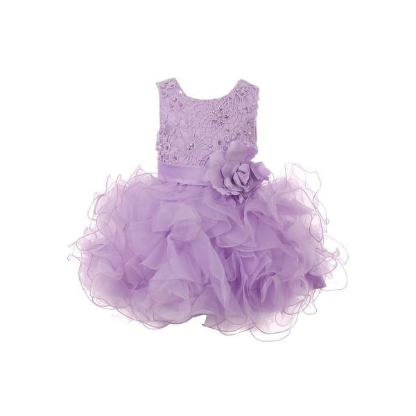 Shop Baby Girls Lilac Lace Sequin Multi Layer Ruffle Flower Girl