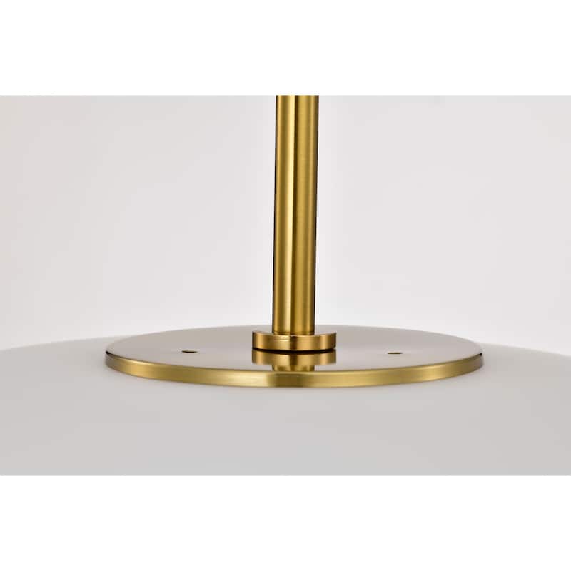 Caio Brass Pendant Light with Oval Disk Frosted Glass Shade