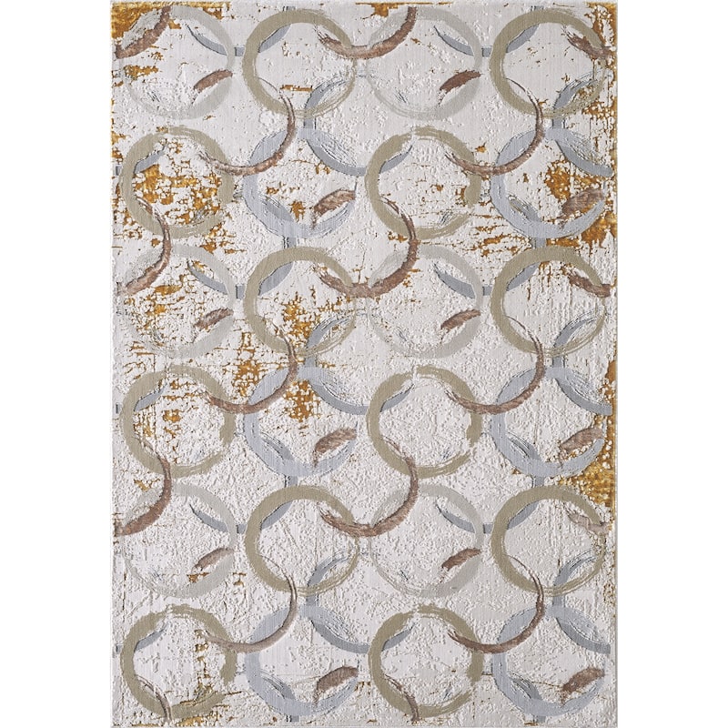 Domani Glam Distressed Geometric Rug
