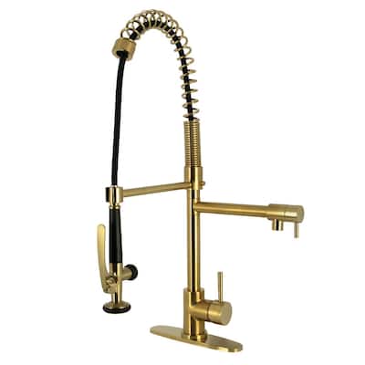 Kingston Brass LS8503DL Concord 1.8 GPM Single Hole Pre-Rinse Kitchen - Brushed Brass