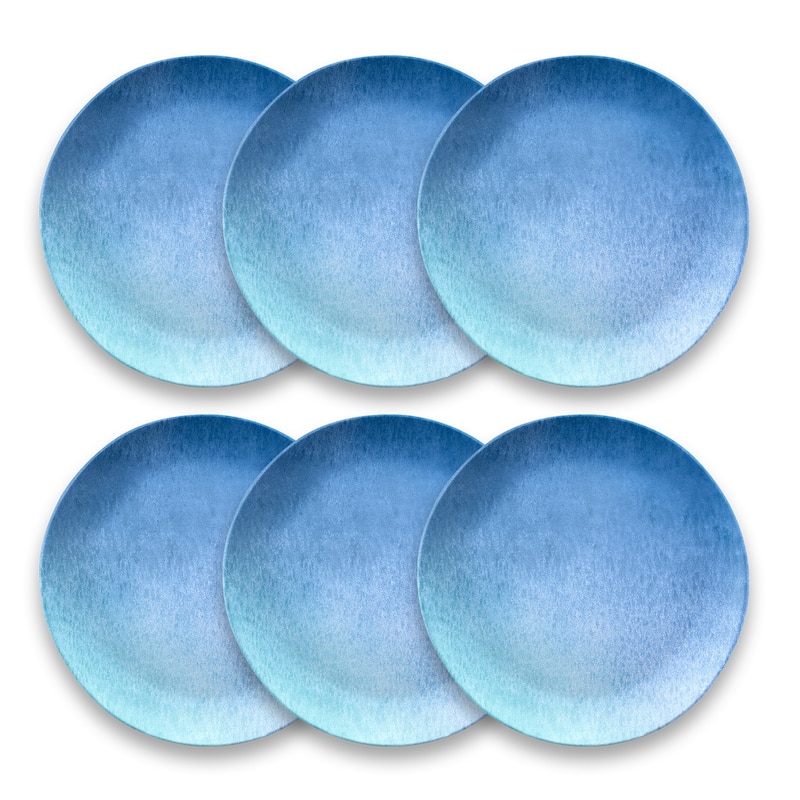 Abode Homewares Oceanic Ombre Melamine Salad Plate - Blue - 8.5" - Set of 6 - 6 Piece
