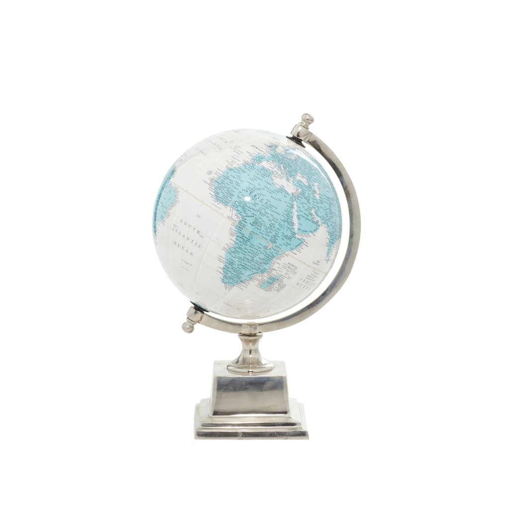 Aluminum Metal Globe - Blue - Roche River Decor - 8"W x 8"L x 13"H