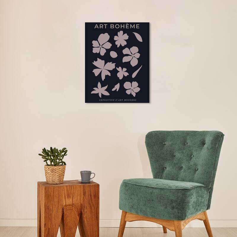 Wynwood Studio Canvas Floral and Botanical Noir Boheme Petals Black and Modern & Contemporary Wall Art Canvas Print - 20 x 16