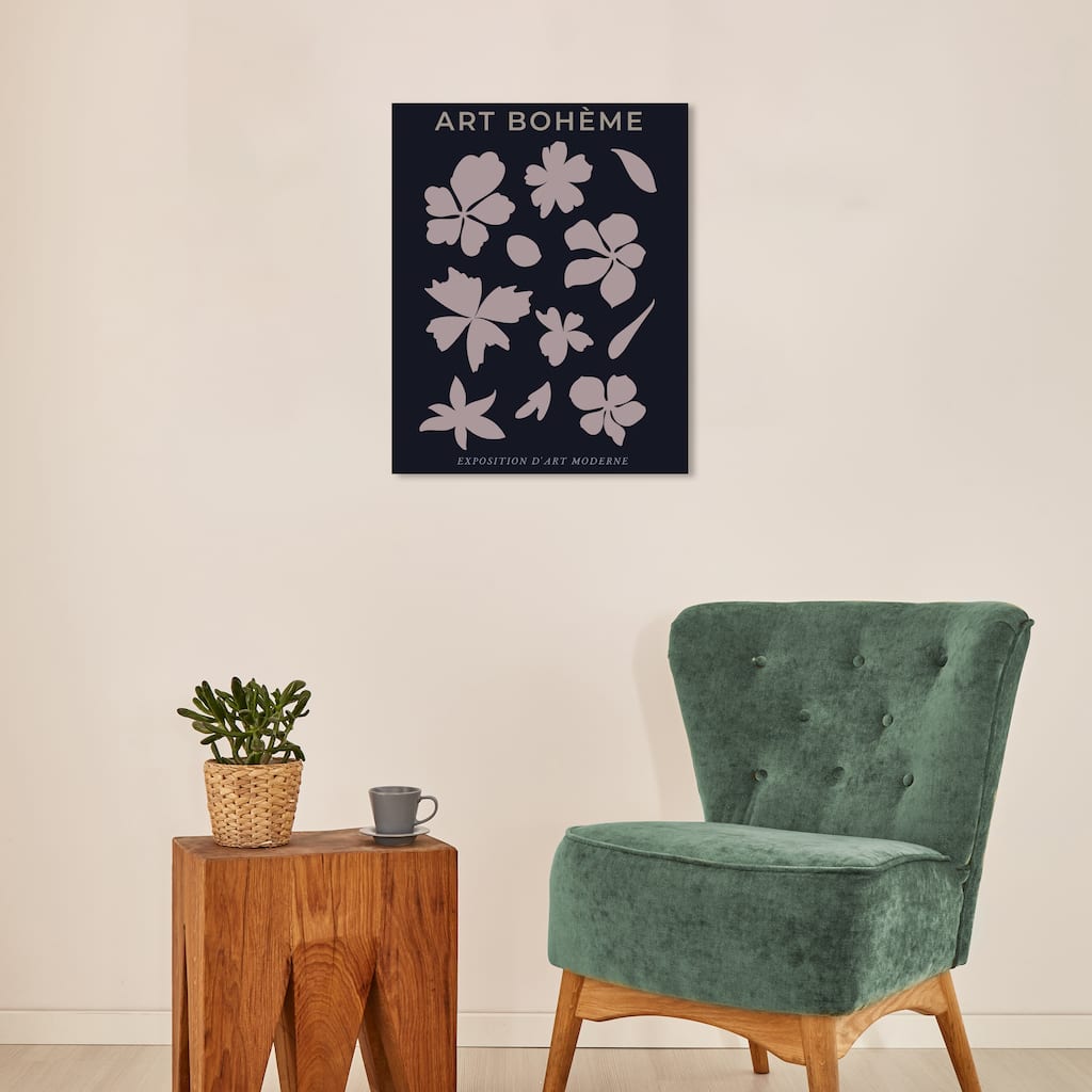 Wynwood Studio Canvas Floral and Botanical Noir Boheme Petals Black and Modern & Contemporary Wall Art Canvas Print