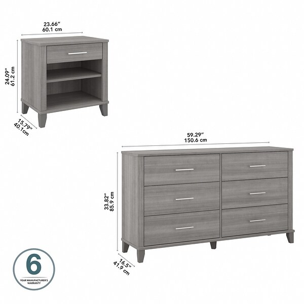 Somerset 6 Drawer Dresser and Nightstand Set by Bush