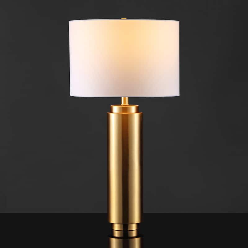 SAFAVIEH Couture Lighting 30-inch Terry Metal Pillar Table Lamp - 15 IN W x 15 IN D x 30 IN H