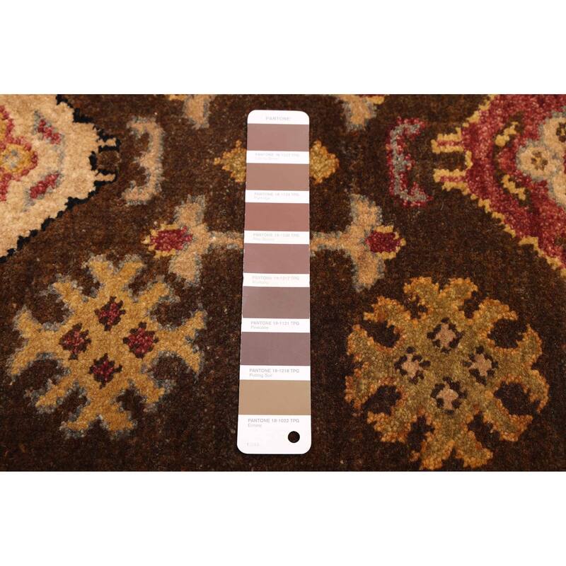 ECARPETGALLERY Hand-knotted Finest Agra Jaipur Dark Brown Wool Rug - 7'8 x 9'7