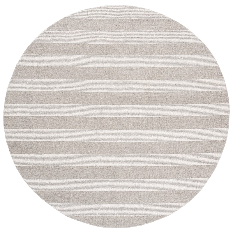 SAFAVIEH Handmade Pine Puck Modern Wool Rug - 6' Round - Beige/Ivory