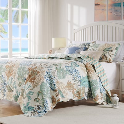 Greenland Home Fashions Atlantis Jade Reversible Quilt Set
