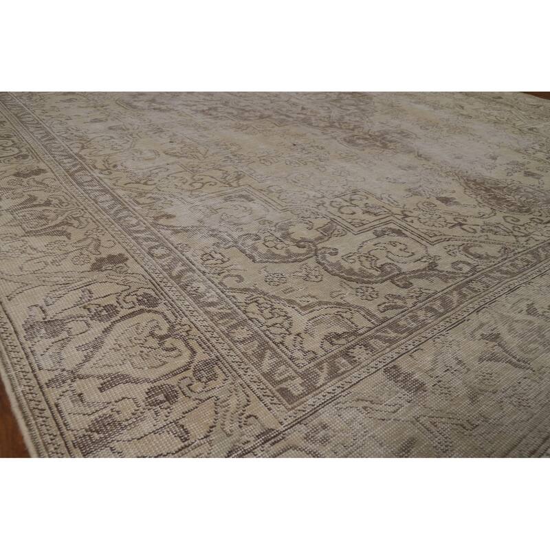 Tabriz Persian Vintage Area Rug Handmade Traditional Wool Carpet - 8'11" x 12'4"