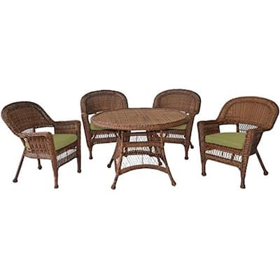 Outdoor Dining Set 5Pc Resin Patio Table & Chairs - Weather Resistant Comfort