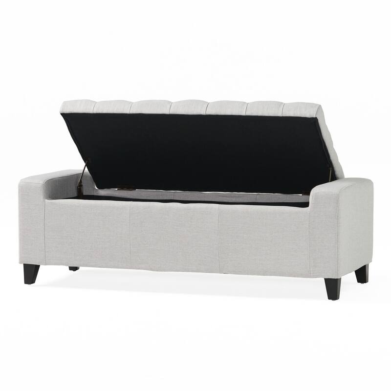 End of Bed Bench, Hallway Bench Storage Bench Ottoman - Light Grey