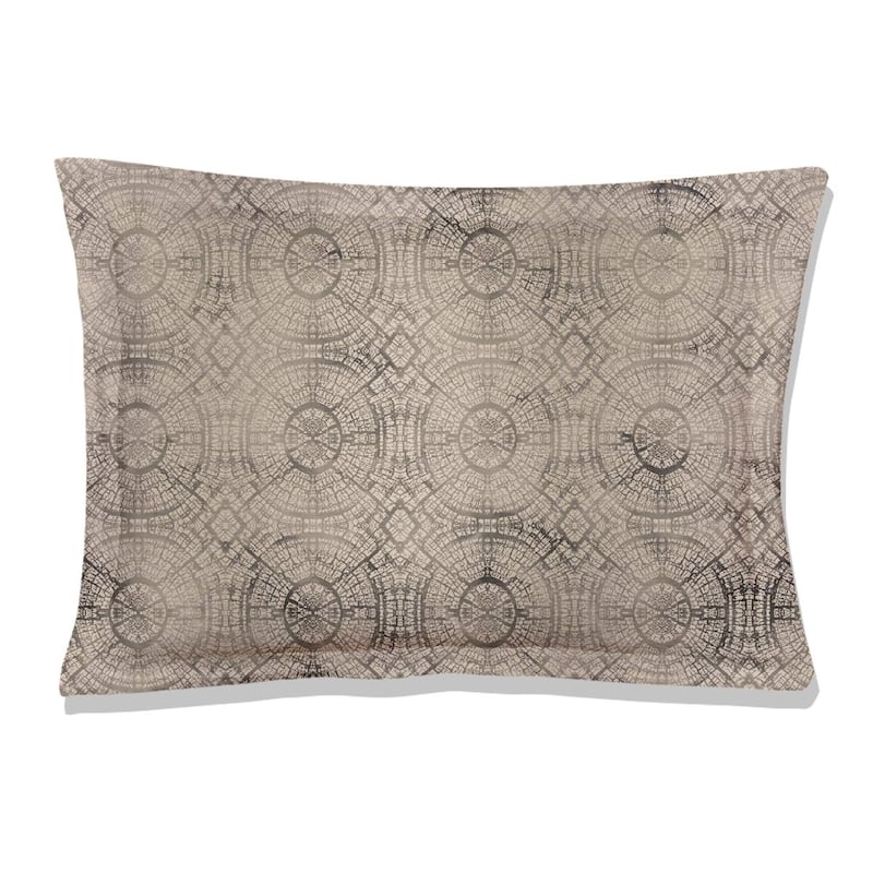 A1HC Reversible Print Organic Cotton Pillow Sham, GOTS Certified, Wrinkle Resistant, Long Staple Cotton, 21" x 30" (Set Of 2) - Beige/Grey